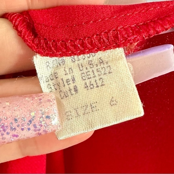 Vintage Andrea Polizzi for Rex Lester floral red mini dress size 6 - Picture 8 of 10